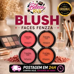 Blush Fenzza Faces Dia a Dia Maquiagem Perfeita Alta Pigmentação Uso Diário