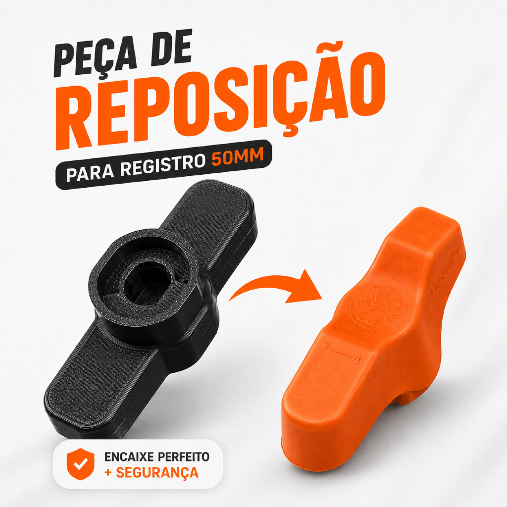 Alavanca Manivela Cabo Alça Manopla Haste Puxador Registro Esfera Tigre 50mm Quebrado Peça Reposição Reparo Conserto
