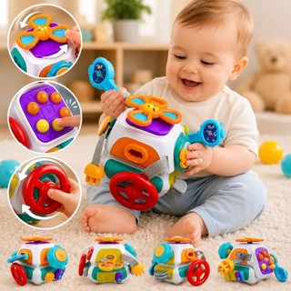Brinquedo para Bebe Montessori 10 em 1 Sensorial 1 a 3 anos Cubo Didático Baby Interativo