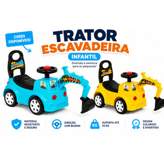 Trator Escavadeira Infantil Gigante Carrinho de Brinquedo Miniatura Caminhão de Obra