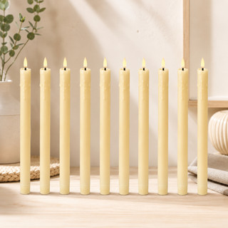 Kit 10 Velas Led Palito 25cm Chama Realista Decorativa Linda