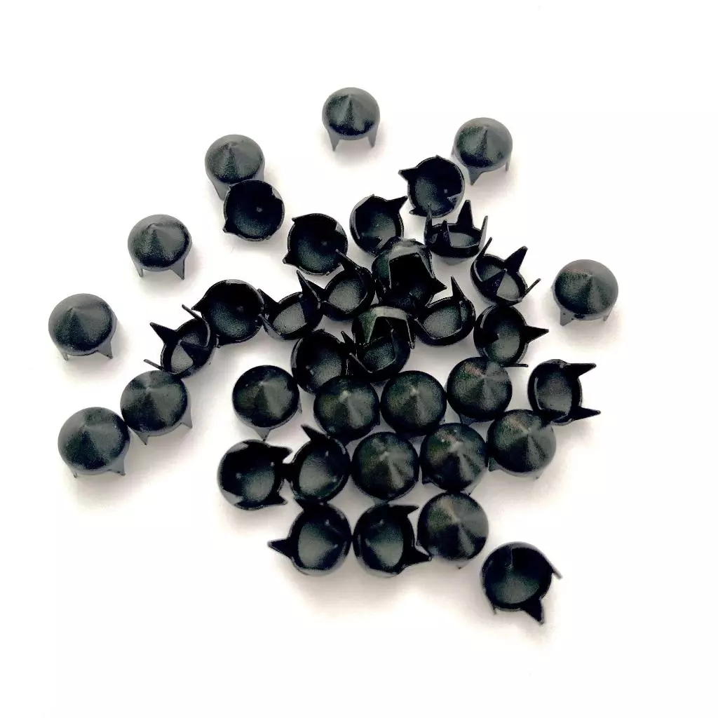 grampo tacha spike prata 7mm para roupas e cintos 100 unidades