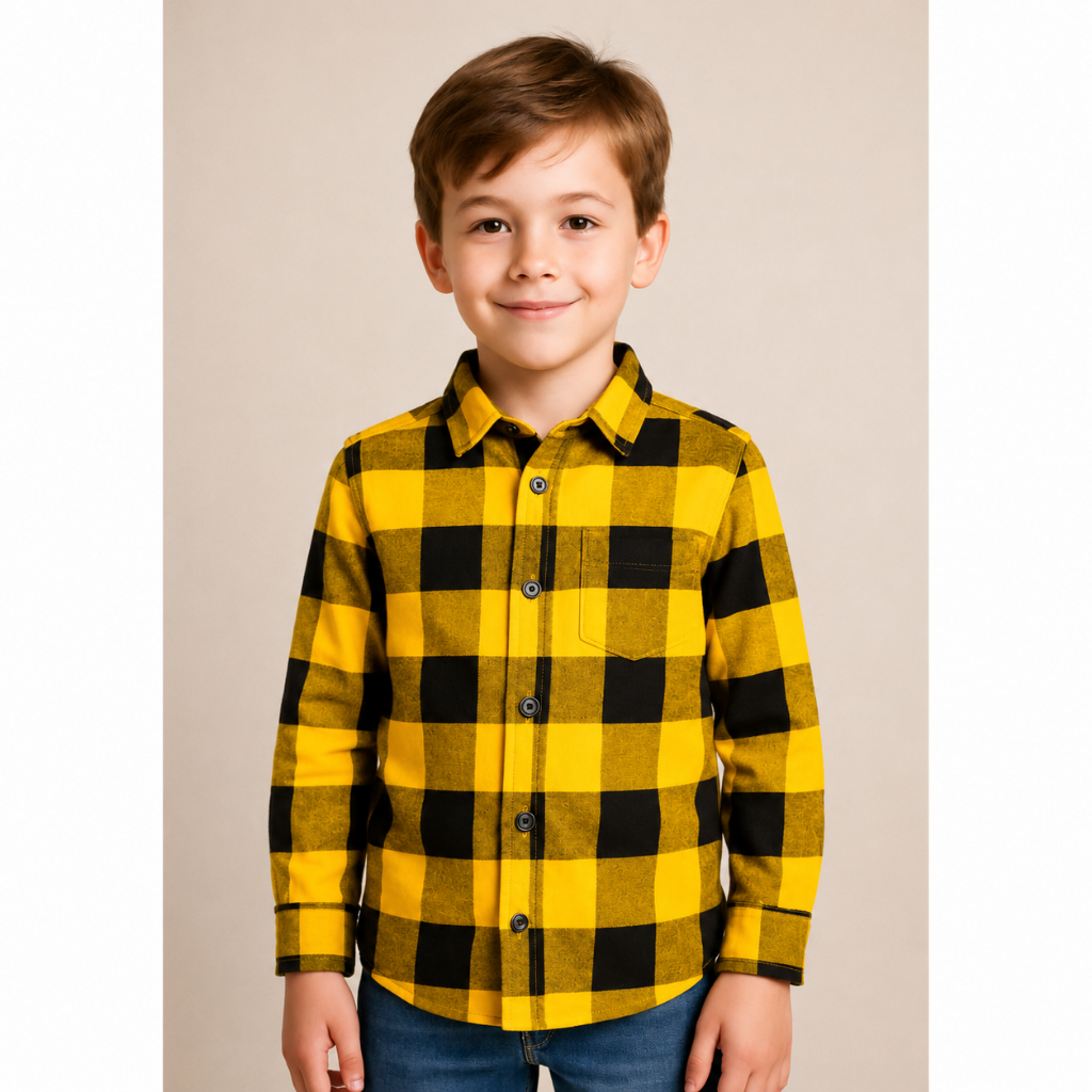 Camisa Xadrez Infantil Manga Longa Flanelada Algodão 1 AO 16 Festa Junina