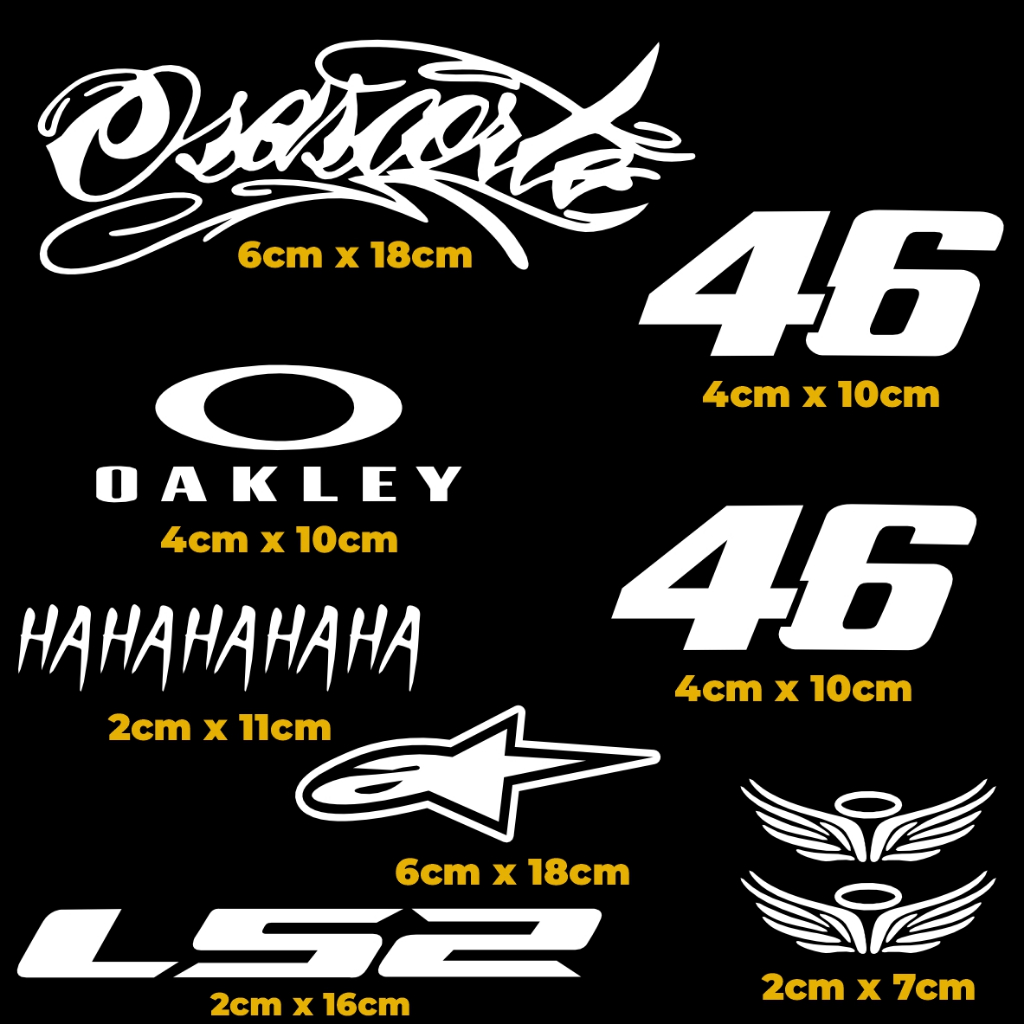 Cartela de Adesivos Originais Capacete Anjo 46 Haha Auricorte Osascorte