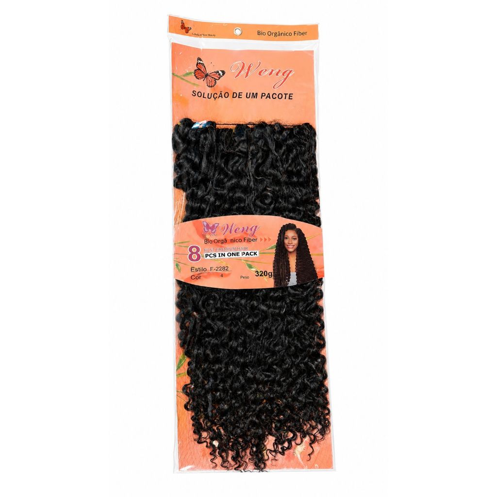 Extensão De Cabelo Orgânico Weng Crochet Cacheado Fibra Semelhante ao Cabelo Natural 70Cm