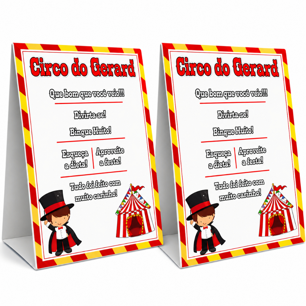 2 Plaquinhas de Mesa Agradecimento Personalizado Festa e Aniversário