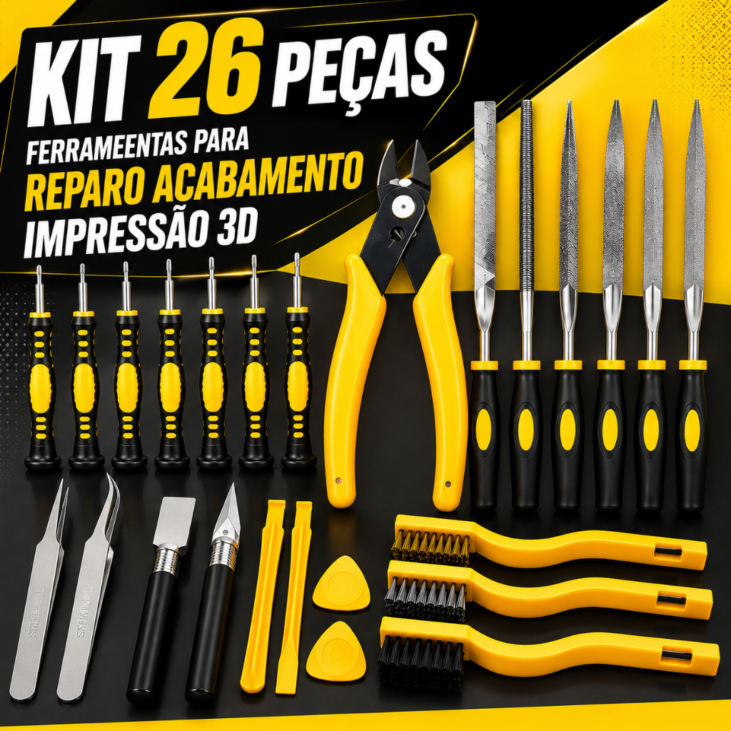 Kit 26 Peças Ferramentas Para Reparo Acabamento Impressão 3d