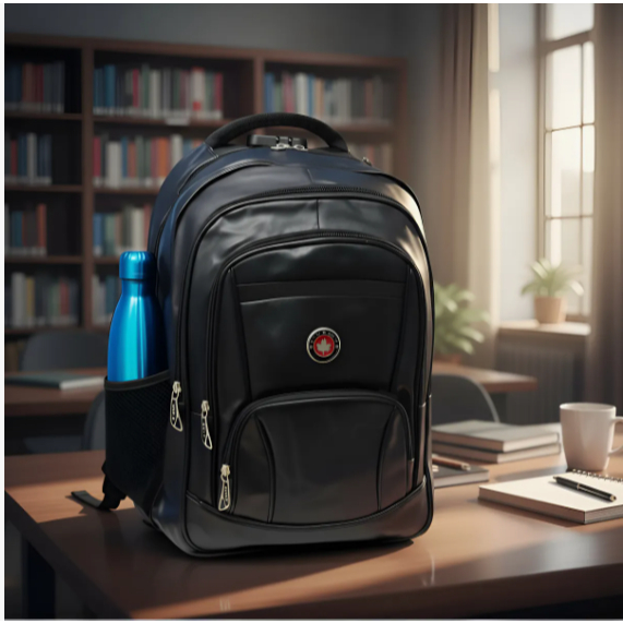 Mochila Masculina Escolar Faculdade Executiva de Couro Sintetico Reforçada REF910