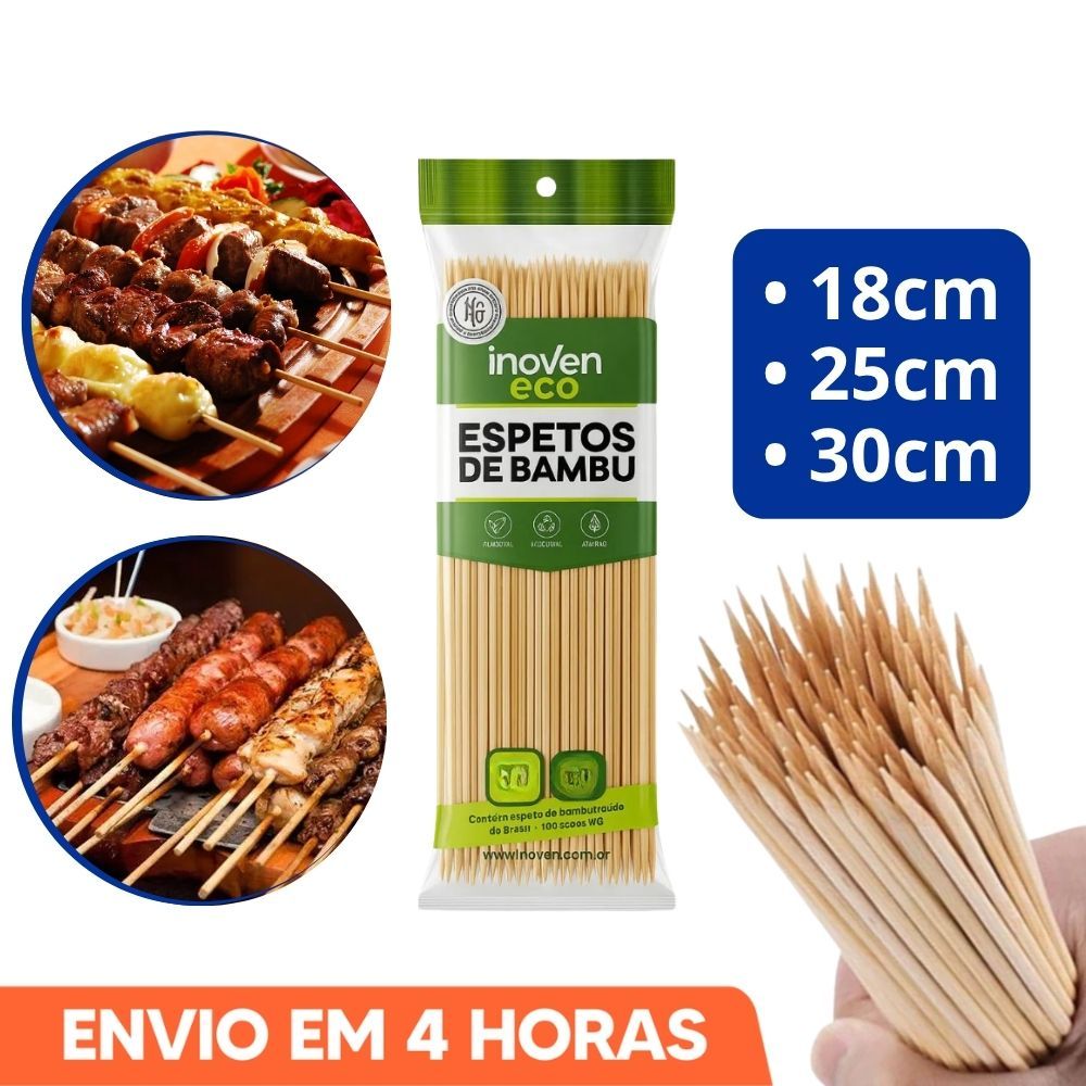 Espeto De Churrasco Bambu A Granel Espetinho 1000un Inoven