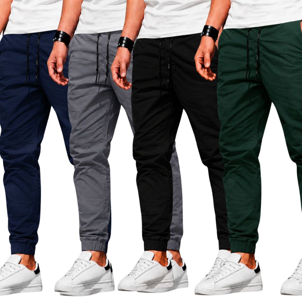 KITS CALÇA JOGGER SLIM FIT MASCULINA ACADEMIA ESPORTE E LAZER FITNESS TACTEL
