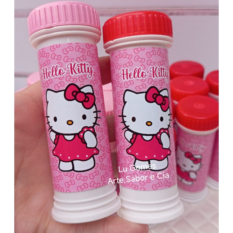 kIT BOLINHA DE SABÃO HELLO KITTY / PERSONALIZADO /BOLHA DE SABÃO-LEMBRANCINHAS DE FESTAS/ FAZEMOS TODOS OS TEMAS