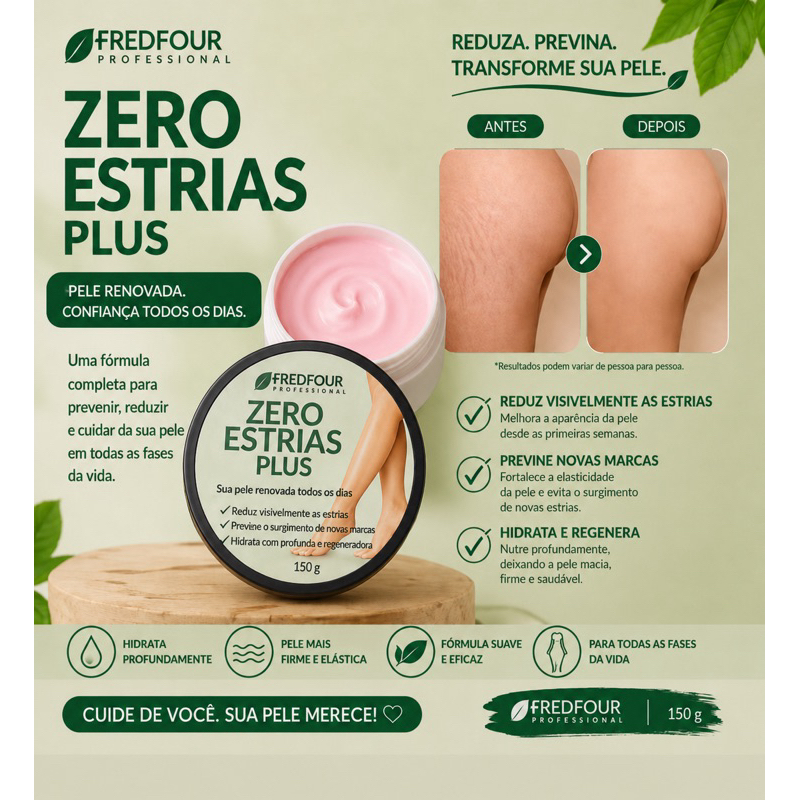 Creme Zero Estrias Plus Removedor Anti Estrias Trata E Previne 150g - RedFour