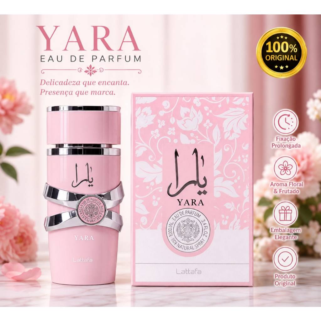 Perfume Feminino Yara Lattafa Eau De Parfum 100ml Original Importado