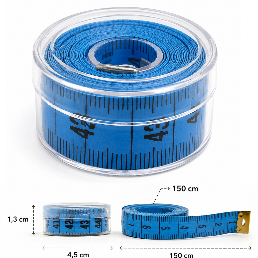 KIT C/ 2/4/6 Fitas Métricas 150cm Corporal Medidas + Pote Acrílico