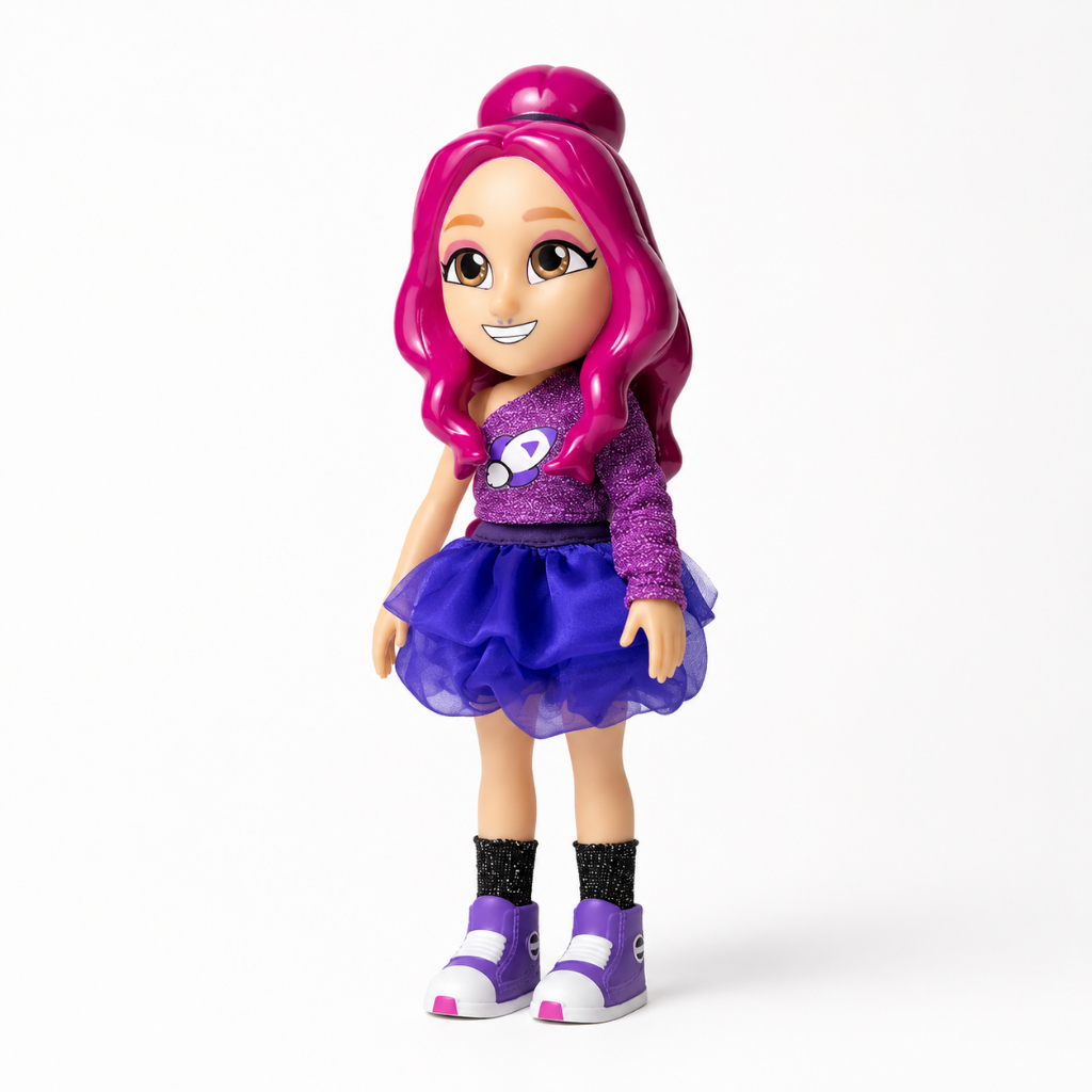 Boneca Katlen Dos Rosa Youtuber Com Som Chaveiro 25cm Original
