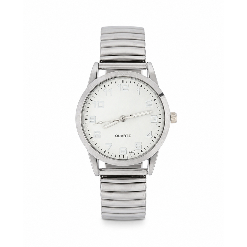 Relógio Feminino Dália White Silver 35mm Fundo Branco Masculino Tendencia Elegante