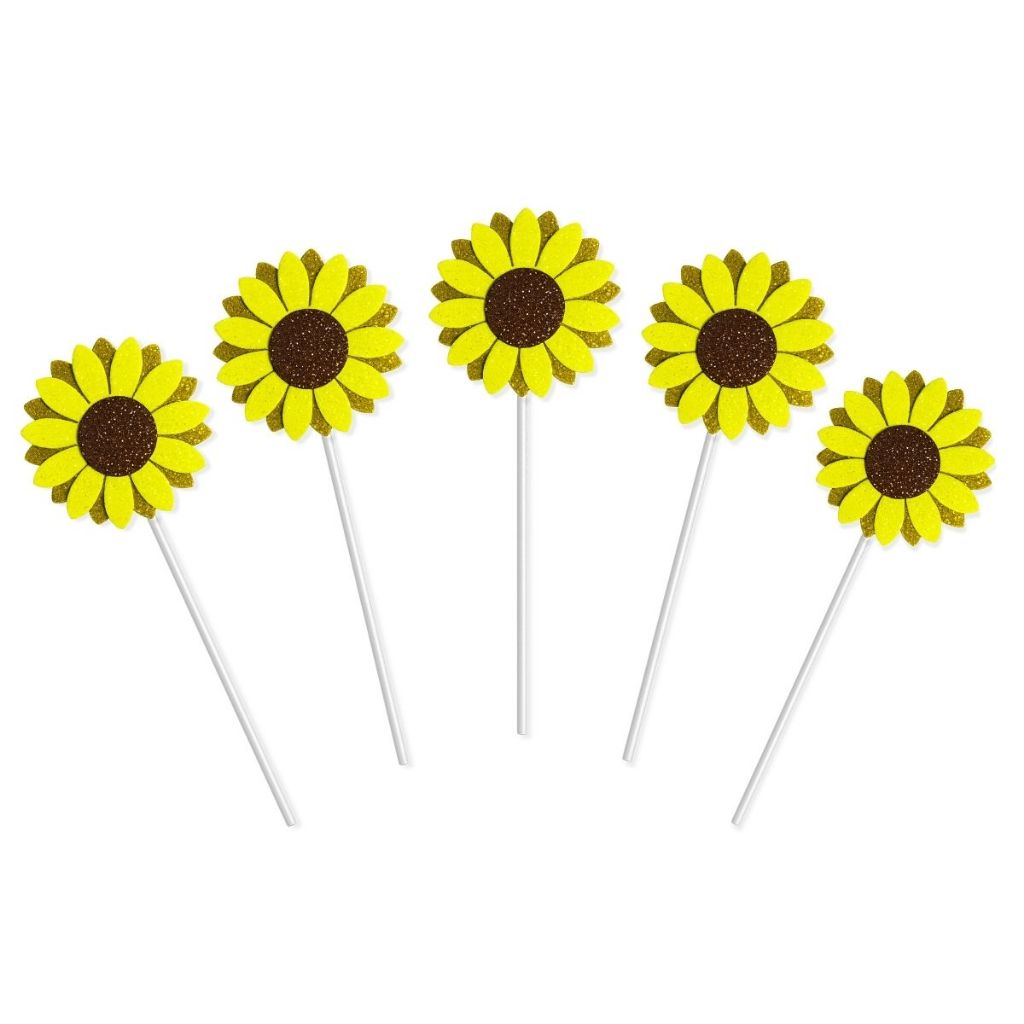 Enfeite Palito Topper Bolo Festa Junina Girassol Flor Eva