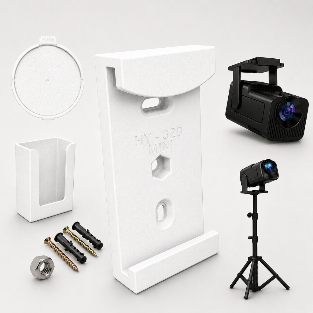 Suporte Projetor Hy320 MINI para Instalar na Parede, Teto ou Tripé MagCubic Salange Transpeed Branco