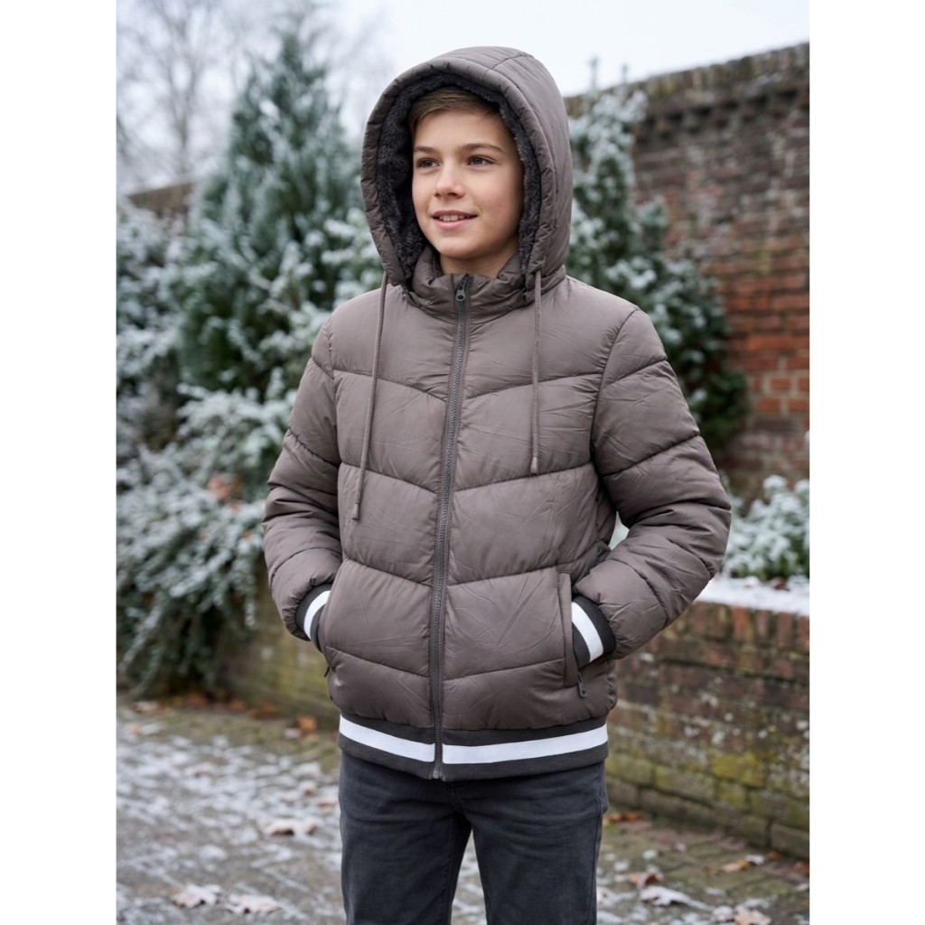 Jaqueta Puffer Infantil Juvenil Menino Peluciada Capuz Removivel