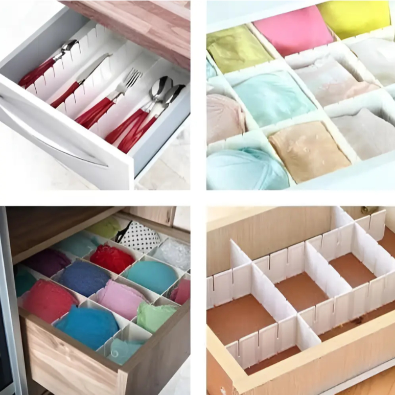 Organizador De Gaveta Colmeia Divisória Quadrada 44x13cm 5 Divisores Magico