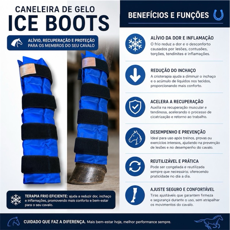 BOTA CANELEIRA DE GELO PARA CAVALO