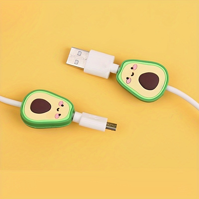 10  Pcs Protetor Cabo USB Carregador Personagem Iphone Android