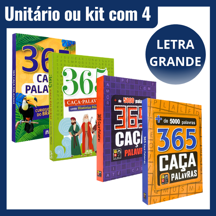 365 Caça Palavras - Kit ou Unitário Livro de Estímulo Memória Atenção Concentração Raciocínio Rápido