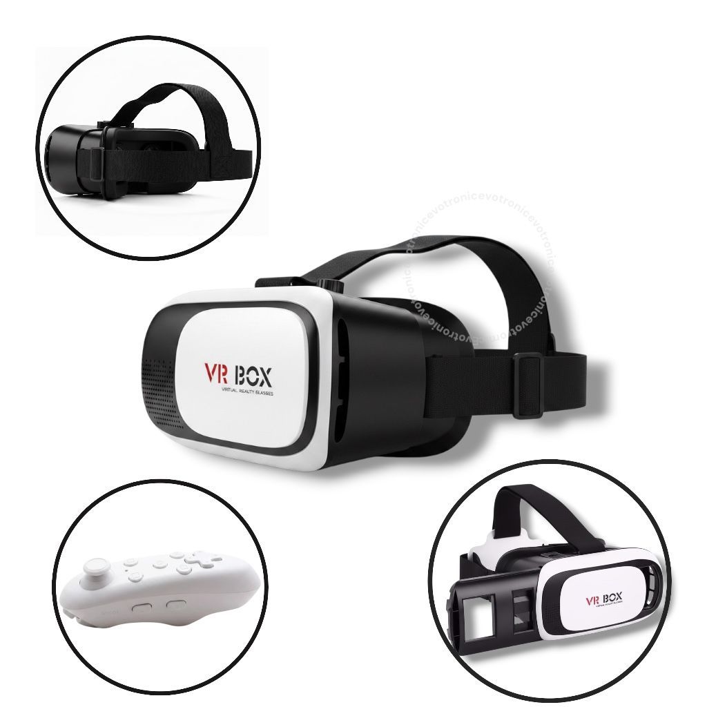 Óculos VR Box 2.0 Realidade + Controle Bluetooth para Celular Inteligente Todos Celulares Virtual 3D