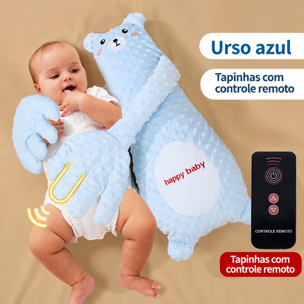 Travesseiro infantil para ajudar bebê na hora de dormir com palma automática brinquedo/almofada