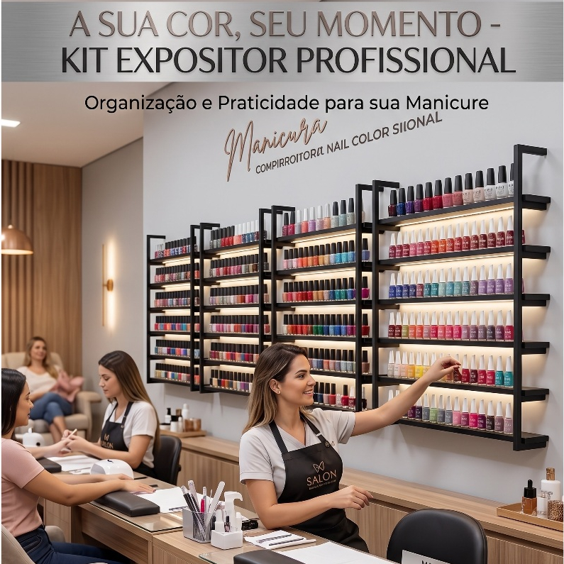 Prateleiras EXPOSITOR de EsmalteS AMADEIRADO Estilo Industrial.