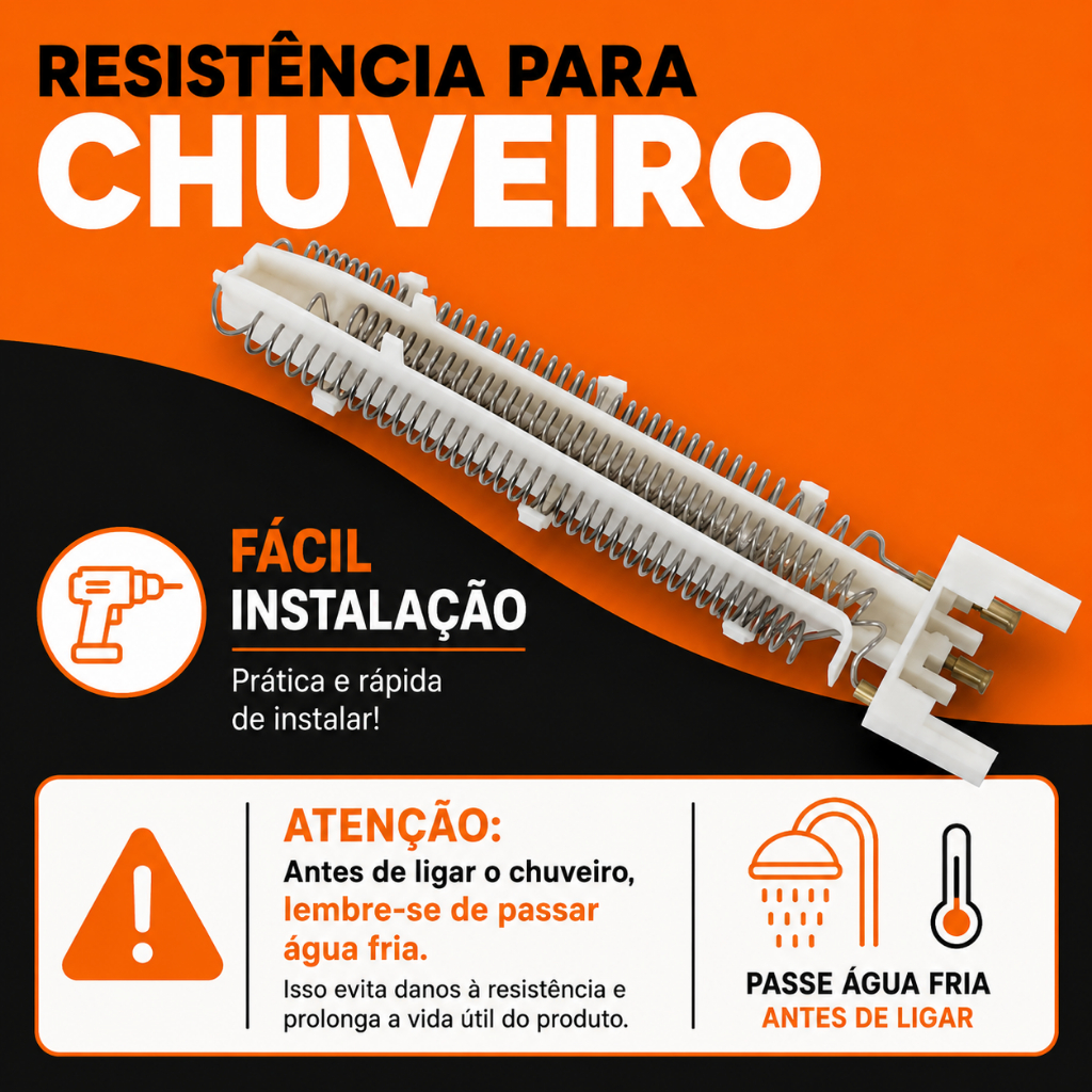 Resistência elétrica para Chuveiro Lorenztti 220V(7500W)–Modelos: Advanced, Advanced Turbo, Top Jet