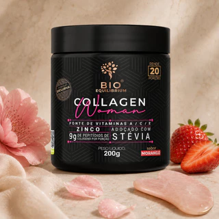 Colágeno para Pele Firme Collagen Women 200g | Com Vitaminas A, C, E | Sabor Frutas Vermelhas | Bio 