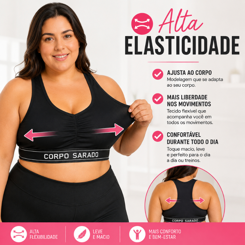 Detalhes do Kit 2 Tops Fitness Plus Size  Academia Reforçado Confortável Alta Sustentação Treino Conforto |3183| Oferta
