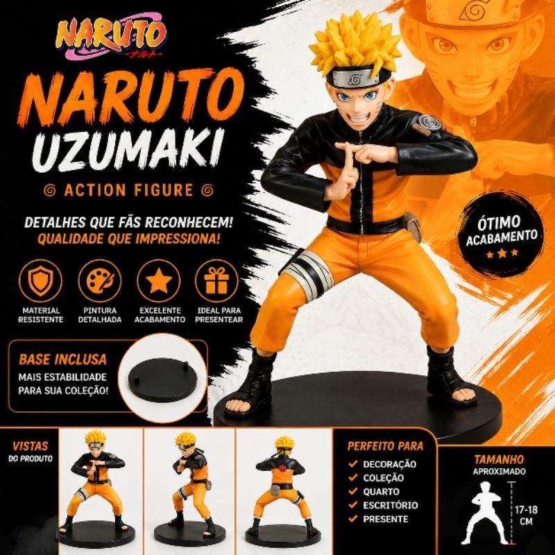🔥 Boneco Naruto Uzumaki Action Figure Anime Colecionável Decoração Geek