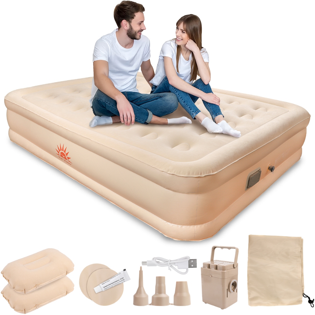 Colchão Inflável Casal 203*154*44CM Automatico Com Bomba Elétrica De Lítio Até 300kg NEW HAWAII