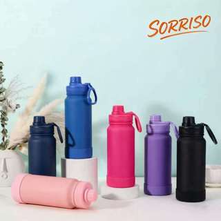 Garrafa Térmica Premium Aço Inoxidável SUS 304 Alça Dobrável - 1000ml/800ml/600ml/350ml N…