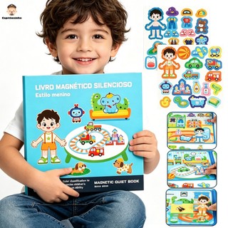 Quebra-cabeça Magnético Infantil, Vestir Princesa 3-6 Anos Meninos e Meninas Brinquedo Educativo