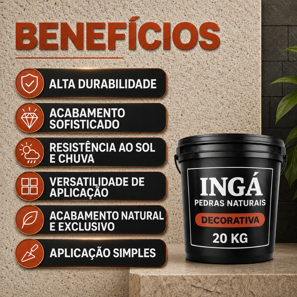 KIT REVESTIMENTO PEDRAS NATURAIS 20KG Com PRIMER 900ML - Efeito Decorativo - INGÁ PEDRAS — imagem 2 de 2