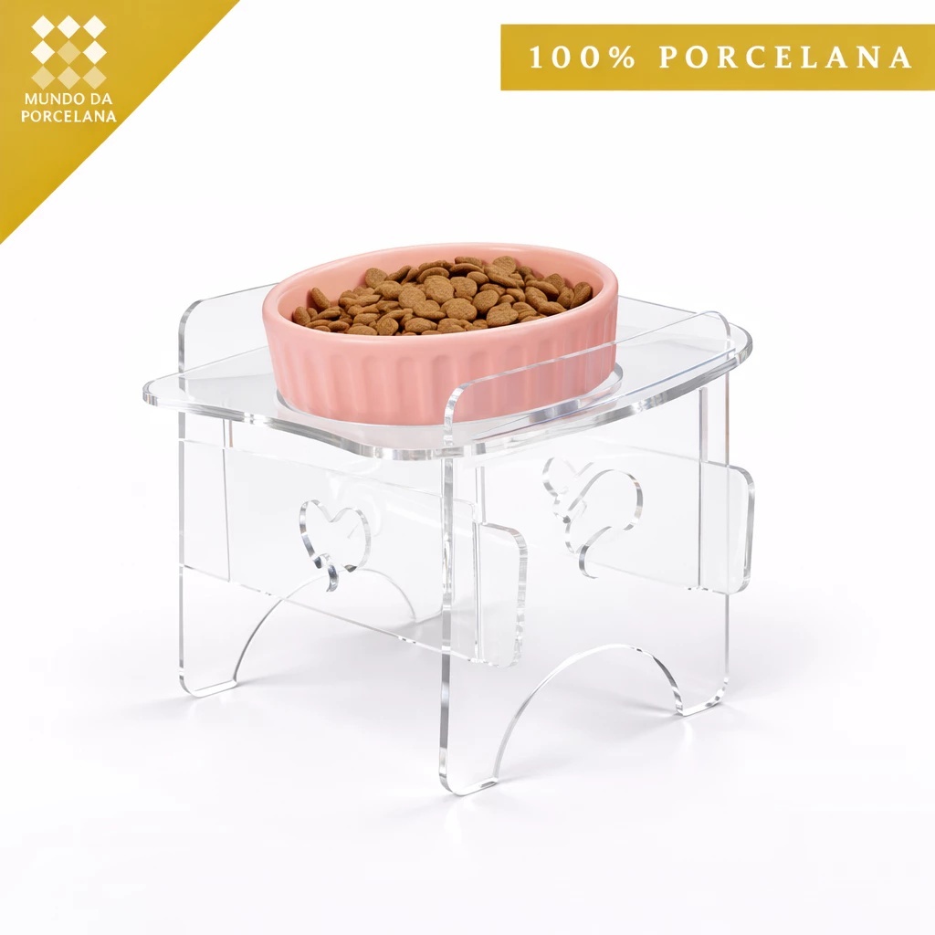 Detalhes do Comedouro Pet Ergonômico Elevado Porcelana Cachorro Gato