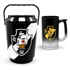 Kit Presente Vasco Oficial Cooler 10 latas + Caneca de Chopp para Torcedor - PRODUTO OFICIAL COM SELO