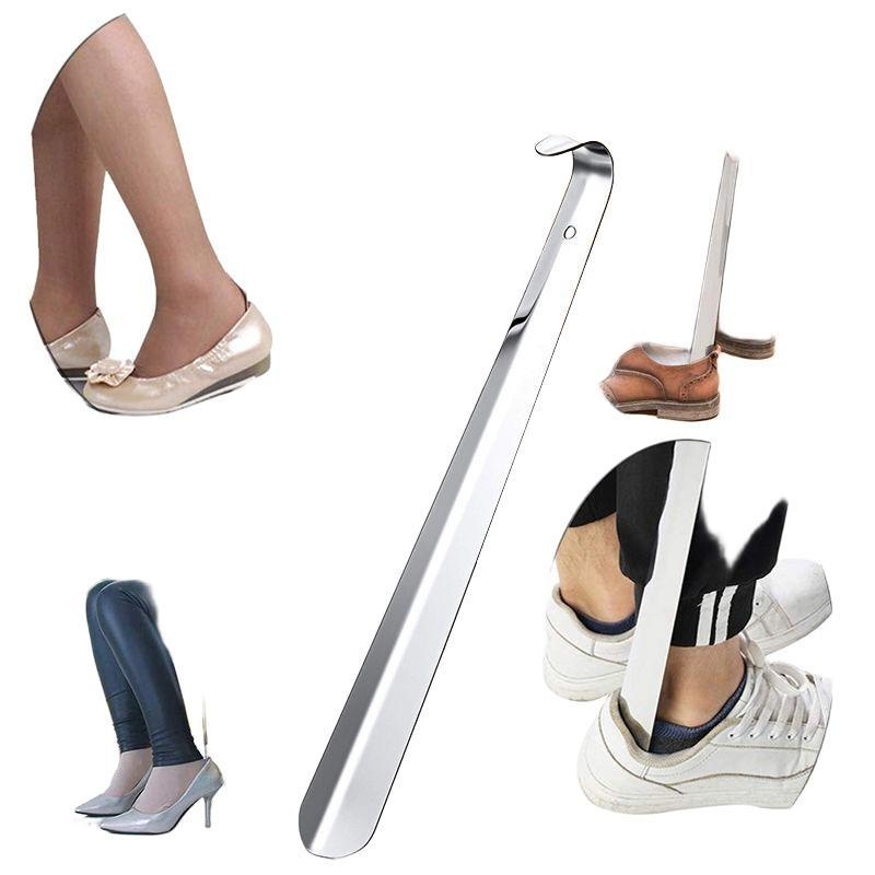Calçadeira De Sapatos Aço Inox Longa 30cm Calçador Prateado
