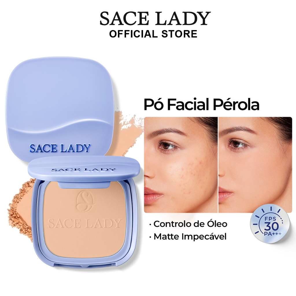 SACE LADY Pó Facial Pérola FPS30 PA+++ Acabamento Natural e Controle de Oleosidade