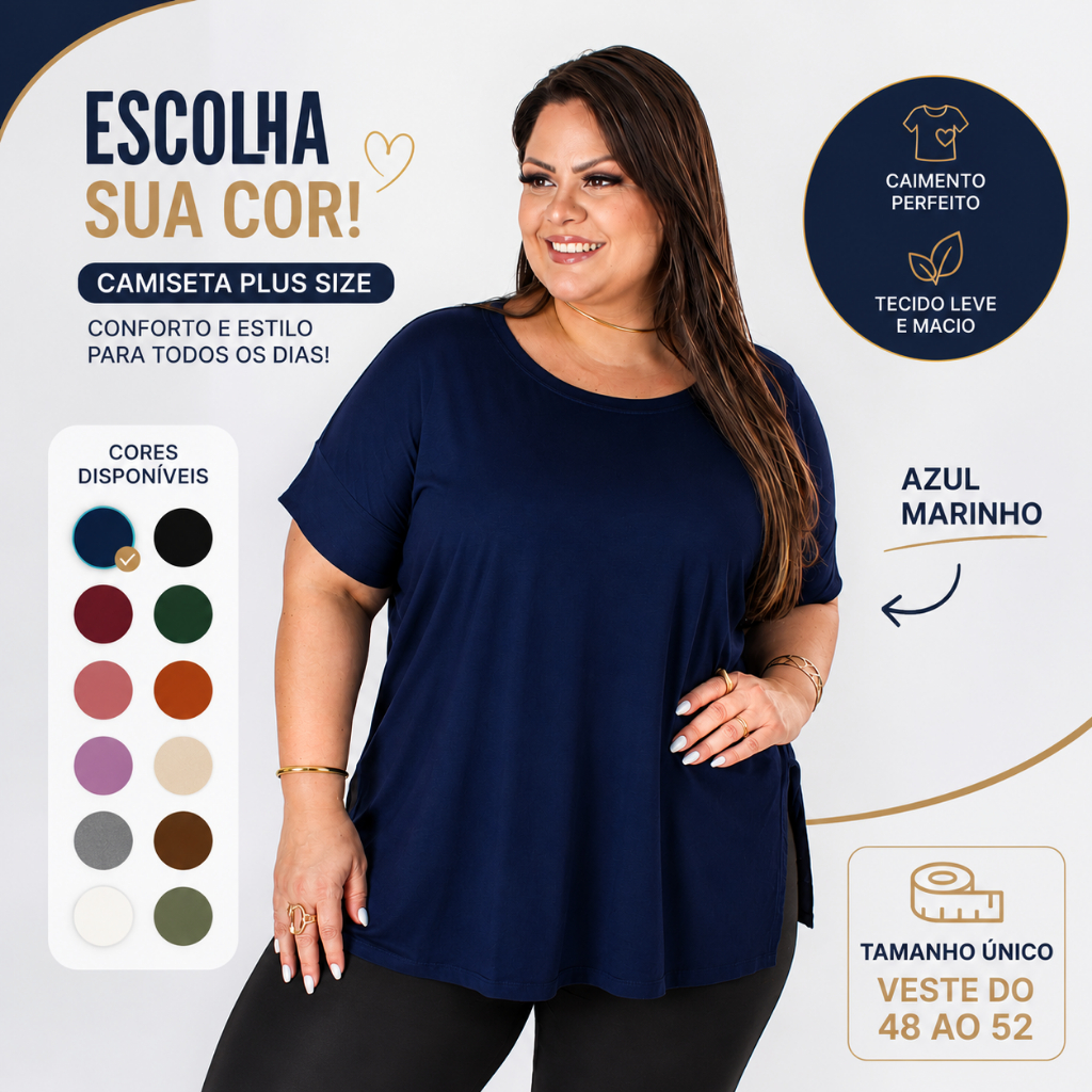Blusa Plus Size Feminina Confortável Treino ou Passeio Soltinha