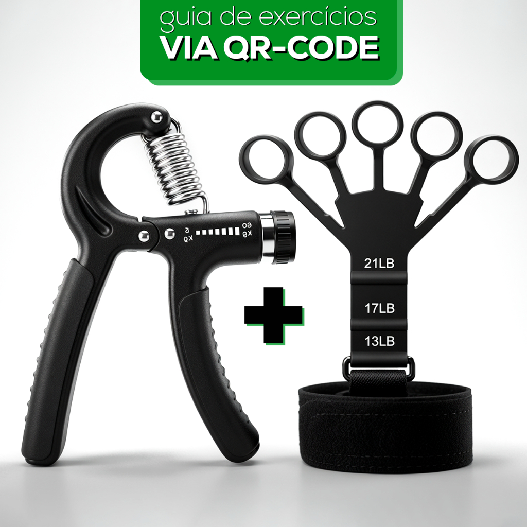 Kit Hand Grip de Dedo e/ou Flexor de Punho Ajustável Fisioterapia Exercício para Mãos Fisioterapia