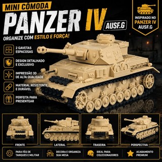 Tanque de Guerra Panzer IV Ausf.G Réplica Militar Colecionável Brinquedo Decorativo Modelo de Tanque Detalhado para Cole