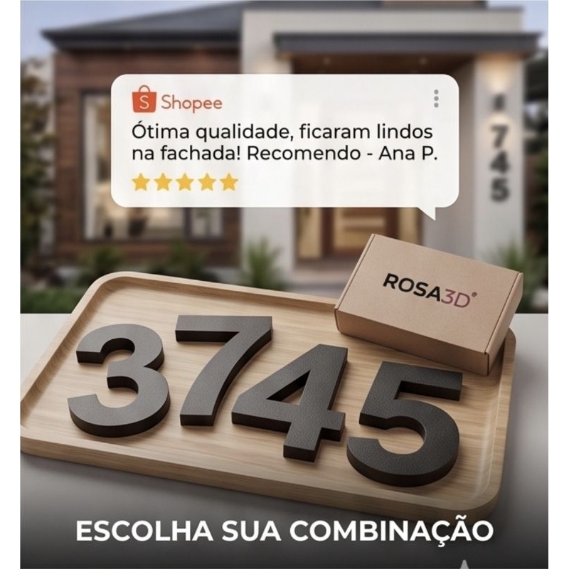 Numeros Residênciais De fácil fixação, números de parede, fixação em muros e fachadas — imagem 2 de 2