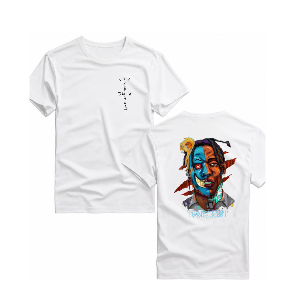 camisa camiseta basica masculina estampado Cactus Jack TRAVIS SCOTT 100% algodão malha fina confortavel infantil e pluss