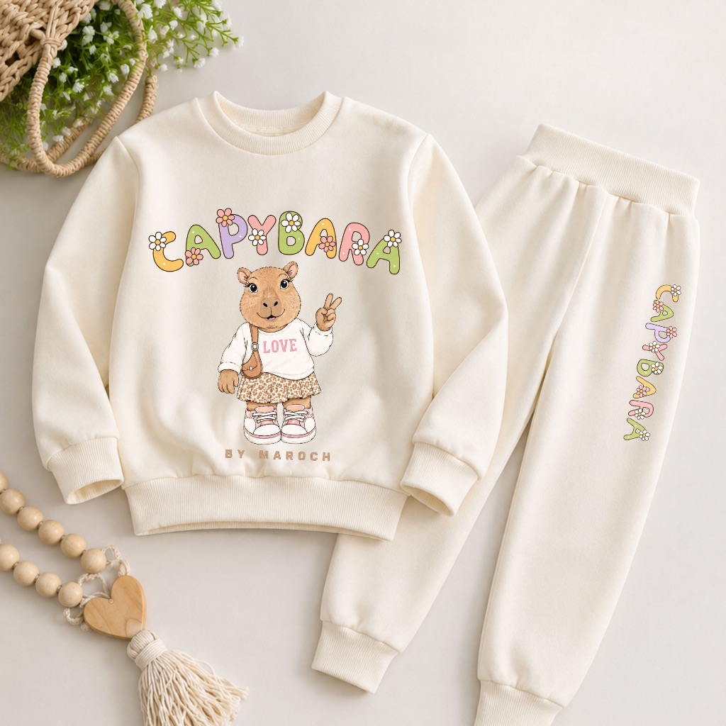 Conjunto Moletom Infantil Unissex Gola Careca Roupa de Frio Menino Menina Tam 2 ao 10