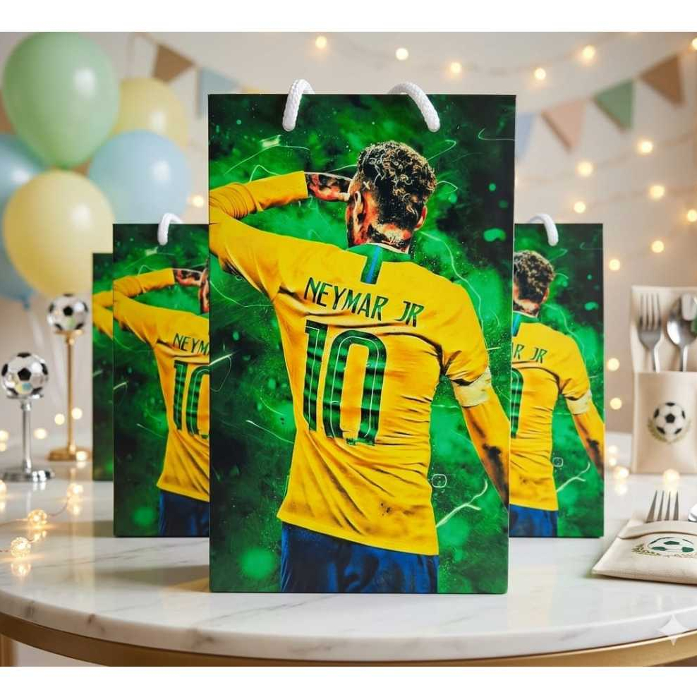 Sacolinha Personalizada P- Lembrancinhas-Envio Rápido- Neymar- futebol -pegue e monte