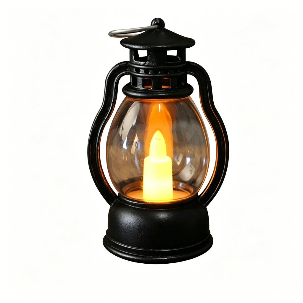 Kit 10 Mini Lampião Retrô 9cm Luminária LED Vela Decorativa Vintage Para Decoração Enfeite Festa Casamento